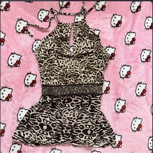 Leopard Print Halter Dress/top